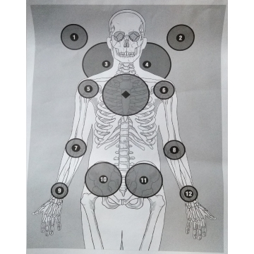 Taktický terč silueta člověka s vitálními zónami