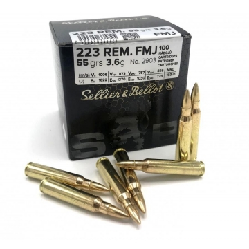 Náboj 223 REM. -FMJ 3,6g (55grs.) SELLIER & BELLOT