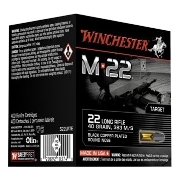 Winchester náboj M22, .22LR, 2,6g, 40 GR, 383 m/s  