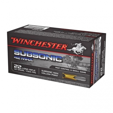 Winchester náboj SUBSONIC 42 MAX .22 LR 42 GR, 1065 FPS