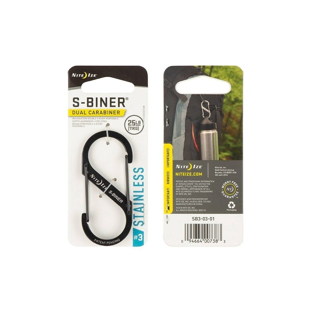 Nite Ize S-Biner Stainless Steel Ocelová oboustranná karabina-černá