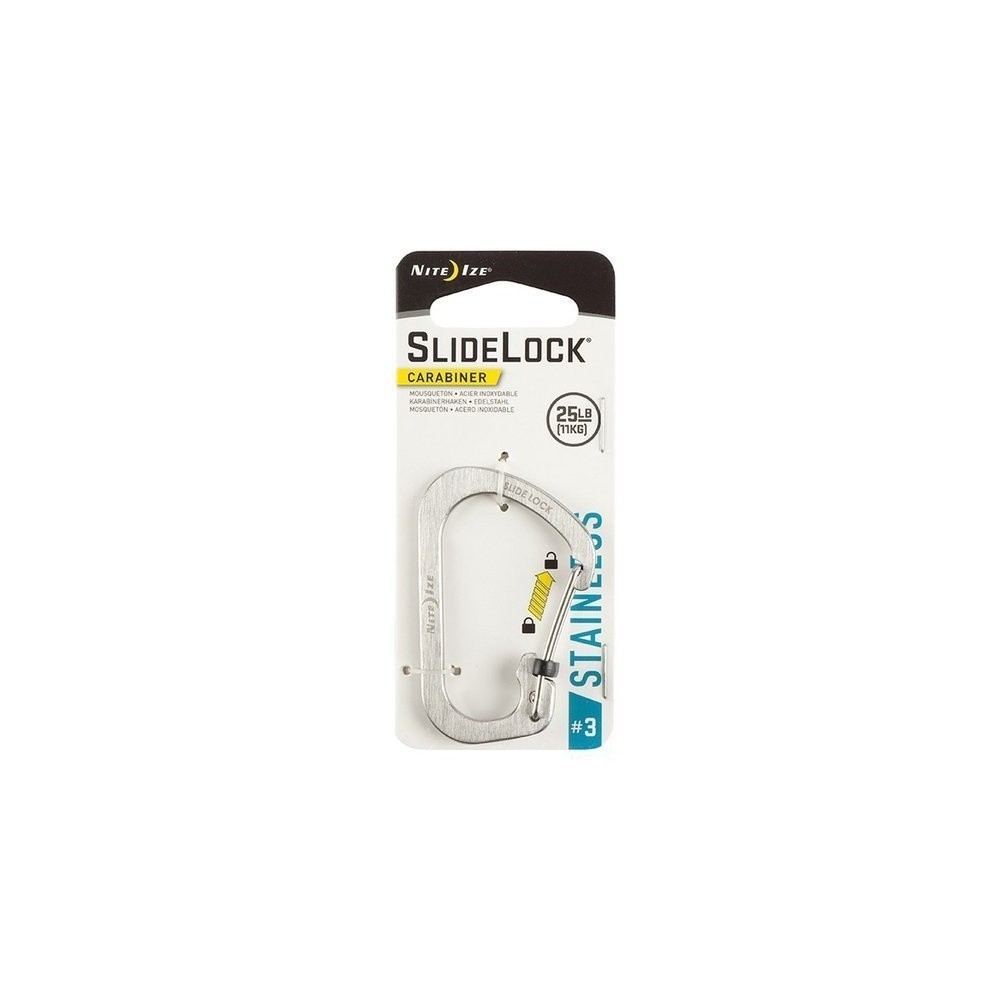 Nite Ize SlideLock Stainless Steel Ocelová karabina s pojistkou-nerez