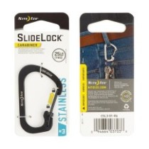 Nite Ize SlideLock Stainless Steel Ocelová karabina s pojistkou-černá