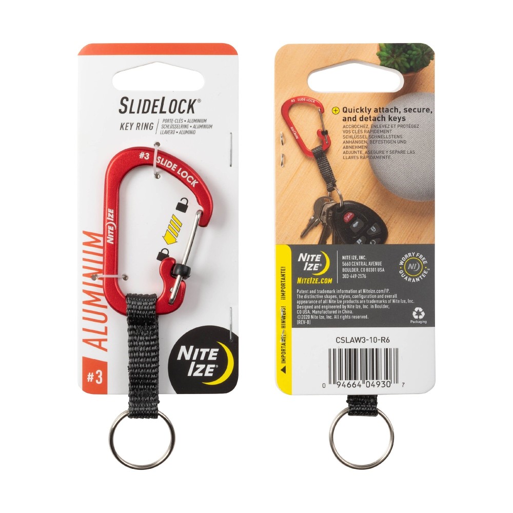 Klíčenka Nite Ize SlideLock Key Ring Aluminum - červená