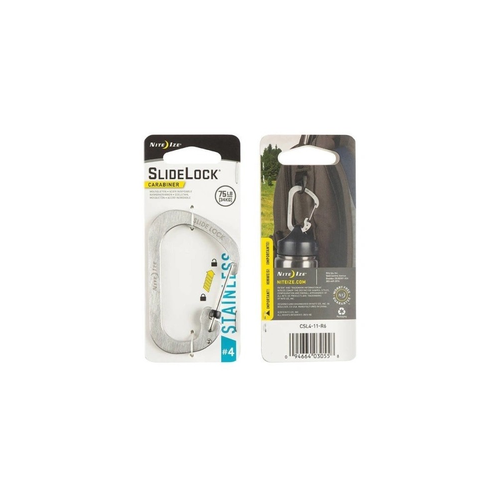 Nite Ize SlideLock Stainless Steel Ocelová karabina s pojistkou-nerez